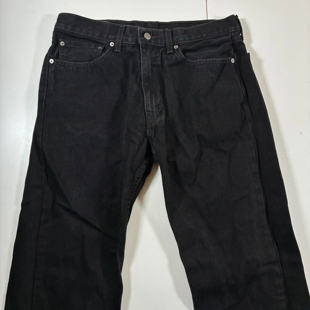 Levis 505 Regular Fit Jeans 34x31 Black Straight Leg Denim USA Cowboy
